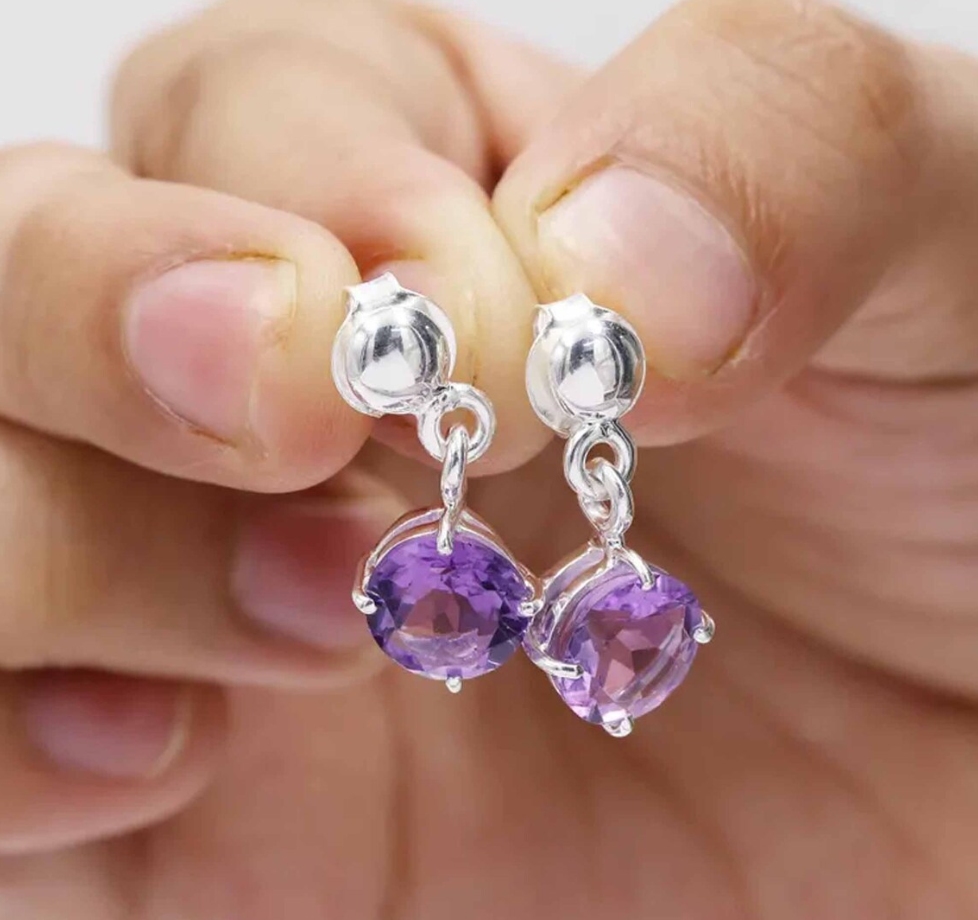 Amethyst Sterling Silver Earrings